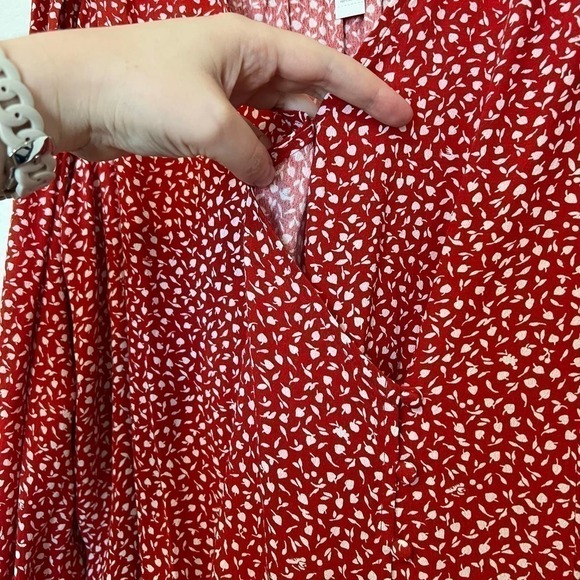 NWT Madewell Kinston Side-Button Wrap Top in Park Picnic Size XXL - Picture 8 of 10